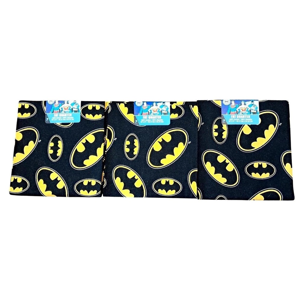 Superhero Comic DC Comics Batman Fat Quarter Fabric Bundle Unisex OS Black Logo